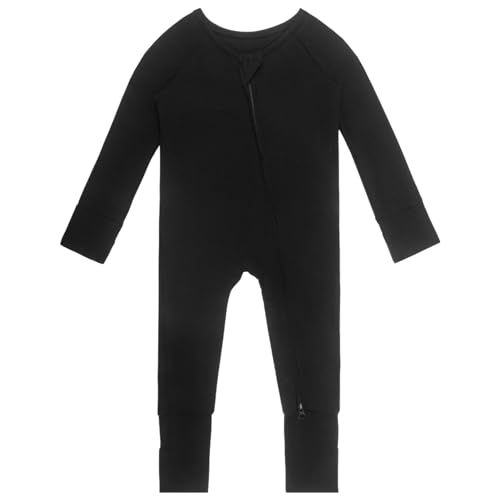 Image of Gaiibbt Rayon of Bamboo Baby Rompers Long Sleeve Two Way Zipper Pajamas With Footed Or Footless And Mitten Cuffs Convertible.