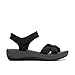 Clarks Women's Arla Shore Flat Sandal, Black Textile, 8.5 Wide US