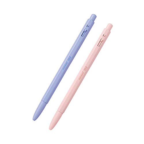 2Pcs Monami 153 Blossom Ballpoint Pens+Seed Stick 0.7mm Ink-Black Body- 2 Colors
