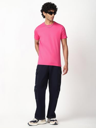Image of Bewakoof Men's 100% Cotton Solid Regular Fit Half Sleeve Round Neck T-Shirt | Tshirt for Men Cotton| Casual Wear | Street Wear