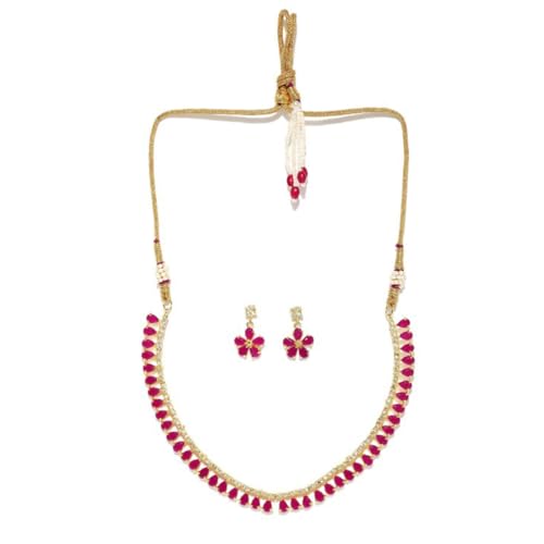 Rubans Gold-Toned Pink CZ Stone-Studded Jewellery Set For Women (B0D6GBJY74) Amazon Price History, Amazon Price Tracker