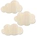 Kleenes Traumhandel - Set di 3 nuvole – Camera da letto decorazione fino a 80 cm di larghezza per nuvola, in legno (10 cm di larghezza)