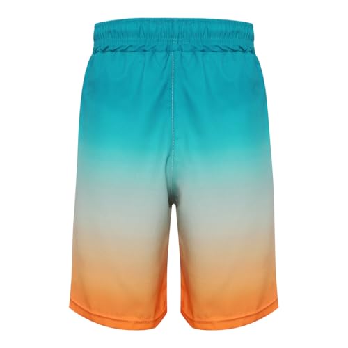 Boys' Gradient Color Swim Trunks Elastic Waistband Quick-Dry Boardshorts for Beach Pool Surfing4