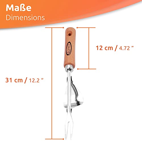 Unkrautstecher aus Edelstahl mit ergonomischem Holzgriff