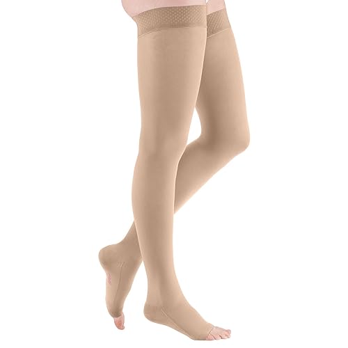 mediven comfort CCL2 AG Kompressionsstrümpfe normal (72-83 cm) o. Fußspitze Noppenhaftband V beige