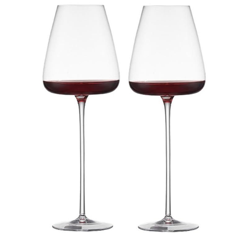 DDMMQS Red Wine Glass Set (Set of 2), Large-Capacity Burgundy Wine Glasses, Hand-Blown Crystal Glasses, Suitable for Any Occasion (A)