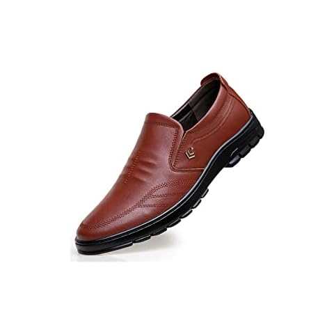 Mens Leather Loafers Classic Oxfords Formal Mocassins Comfy Slip on Driving Shoes Business Office Fashion Dress Shoes Cover
