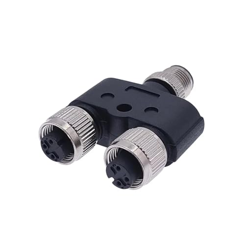 Conector M12 código A de tres vías con diseño en Y de 4 pines 7