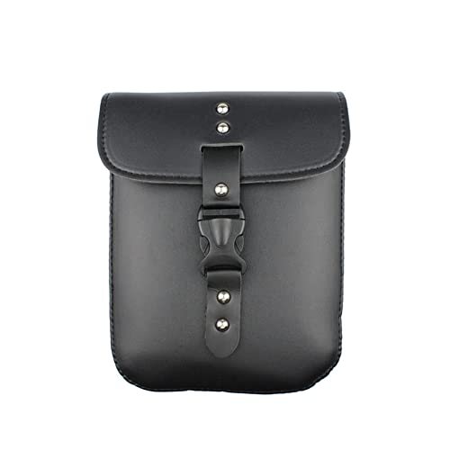 Alforja lateral para motocicleta, bolsa de herramienta de cuero PU impermeable para almacenamiento miniatura 3