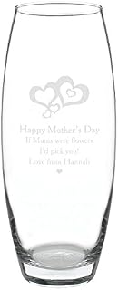 Personalised Couples Gift. Love Hearts Glass Vase. Gift For An Anniversary, New Home, Wedding Keepsake etc
