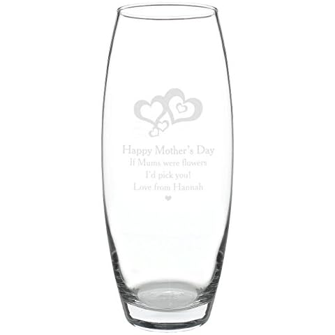 Personalised Couples Gift. Love Hearts Glass Vase. Gift For An Anniversary, New Home, Wedding Keepsake etc Cover