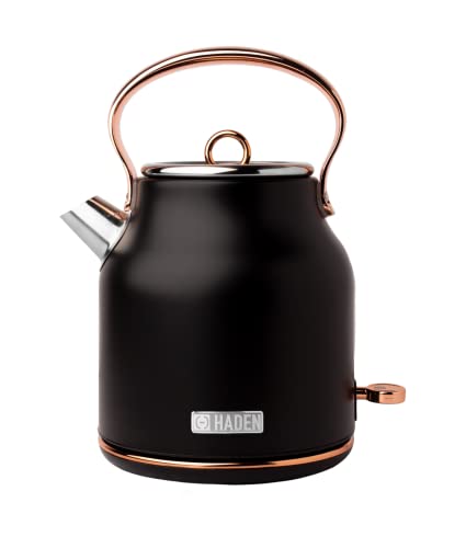 Haden Heritage Black & Copper Cordless Kettle -...