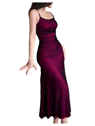 Image of GORGLITTER Women's Mesh Bodycon Maxi Prom Dress Sleeveless Backless Evening Date Night Party Cocktail Long Dress