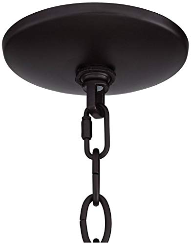 Franklin Iron Works Madison Bronze Foyer Pendant Chandelier Lighting 18" Wide Rustic Farmhouse Open Framework 4-Light Fixture Dining Room House Entryway Kitchen Bedroom Living Room High Ceilings #TOP2