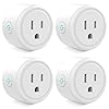 GHome Smart Mini Smart Plug, WiFi Outlet Socket Works with Alexa and Google Home, Remote Control with Timer Function, Only Supports 2.4GHz Network, No Hub Required, ETL FCC Listed (4 Pack),White