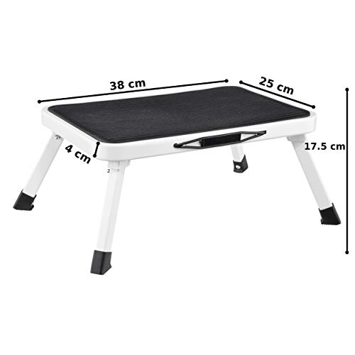 Wohnwagen Trittstufe klappbar - Tritt belastbar bis 150 kg - Camping Klapptritt mit Rutschfester Oberfläche