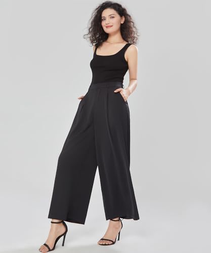 Women High Waist Casual Flowy Wide Leg Long Pants Trousers for Women Beach Vacation2