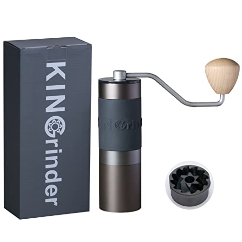 KINGrinder K3 Eisengrau, manuelle Handkaffeemühle, 140 einstellbare Mahleinstellungen für Aeropress, französische Presse…