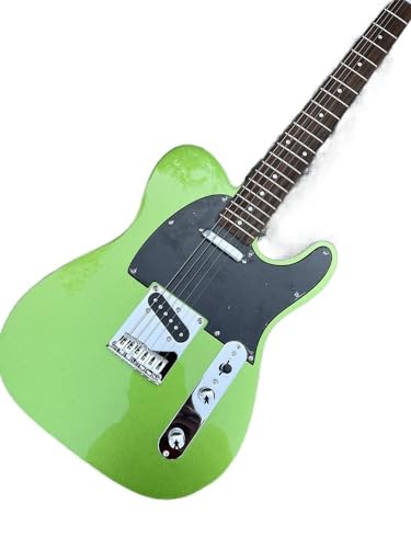 Guitare électrique en acajou et palissandre avec sa finition brillante vert métal d'exception