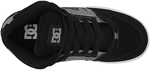 DC Boy's Pure HIGH-TOP Youth Skate Shoe, Black/Charcoal, 11 Big Kid | Image 4