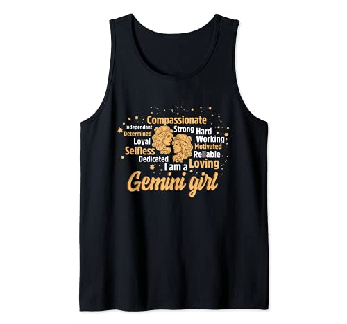 Cool Gemini Girl birthday Astrology Zodiac sign women Gemini Camiseta sin Mangas