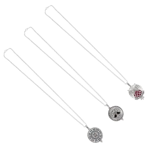 Ciieeo Collares Colgantes de Aromaterapia 3 Piezas sin Cadena Difusor de Aceites Esenciales Portátil Colgante de Moda para Uso Diario y Purificación Ambiental