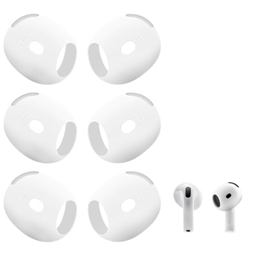 3 Pairs Ear Tips Covers for AirPods 4, Translucent Silicone Airpod Replacement Tips Fit in Case Anti Slip Anti Scratches Ear Buds Replacement Tips Compatible for Air Pods 4th Generation 2024