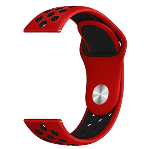 Image of YODI 19mm Soft Silicone Strap Replacement Belt Band for Noise Colorfit Pro 2, Colorfit Pro 2 Oxy, Colorfit Pulse, Colorfit Beat, Boat Storm, Fire Bolt Ninja 2 Smart Watch Straps (RED-BLACK)