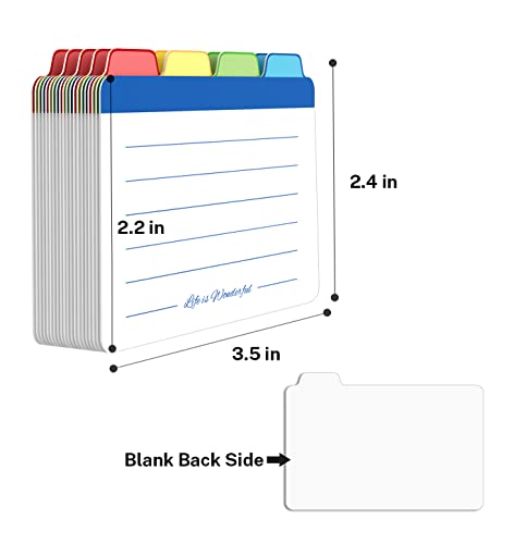 Neando Business Cards Dividers 2X3.5 Inches, The Blank Name Cards Guide, 1/4 Cut Tabbed Note Cards, 400Gsm Paper, Assorted Colors, 20 Counts #TOP2