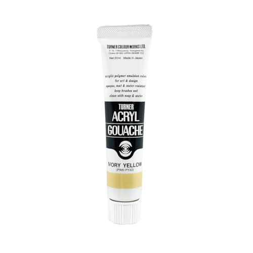 Turner Colour Works Acryl Gouache Artist Acrylic Paint - Single 20 ml Tube - Ivory Yellow