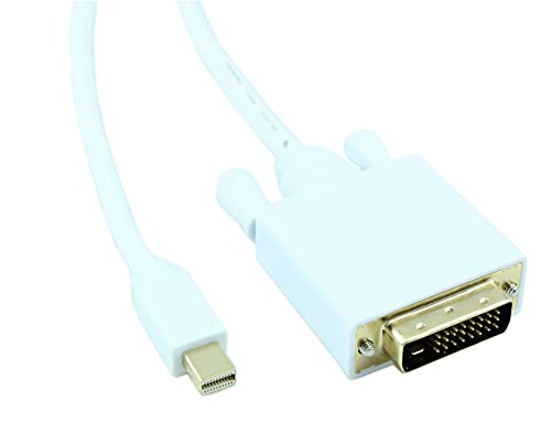 MyCableMart 6ft Mini DisplayPort Cable to DVI 32AWG Gold Plated, White