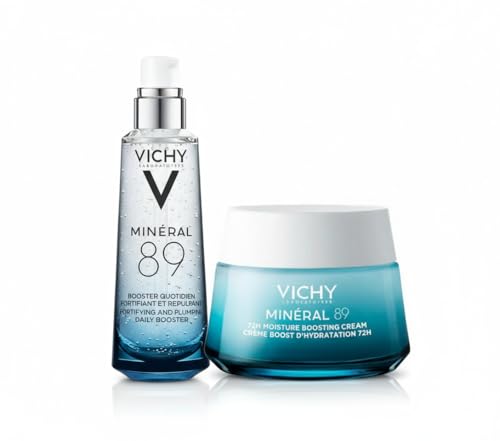 Kit Vichy Minéral 89, Booster Quotidiano Fortificante e Rimpolpante, 75 ml + Vichy Mineral 89 Crema Idratante Leggera 72H 50ml