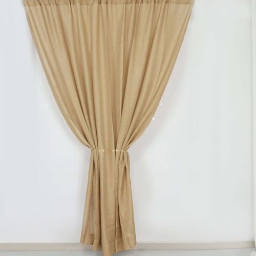 Efavormart Rustic Faux Burlap Backdrop Curtain - 8ft x 8ft