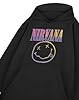 Nirvana Hooded Sweatshirt | Black Multicolour Music Band Logo Classic Top | Front Pocket Long Sleeve Pullover | Unisex Adults Casual Wear | Band Merchandise Sweatshirt #5