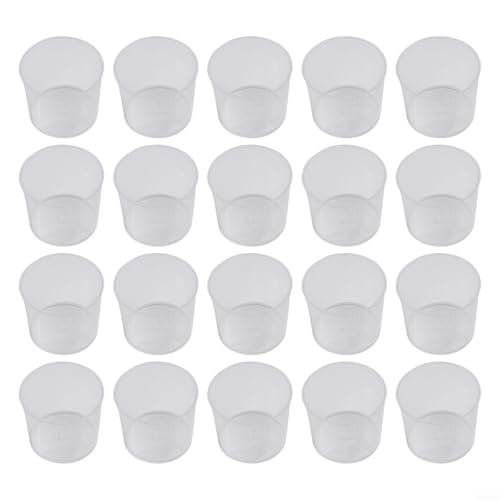 Yuanpgky 20 vasos de medicina, tazas medidoras, ollas de medicina, vasos graduados de plástico transparentes para cocina, herramienta de medición de medicamentos (20 ml)