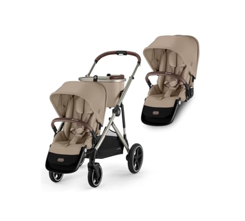 cybex [ サイベックス ]【二人乗りセット】GAZELLES [ ガゼルS ] アーモンドベージュ 二人乗り ベビーカー 本体 ＋シートユニット アーモンドベージュのサムネイル