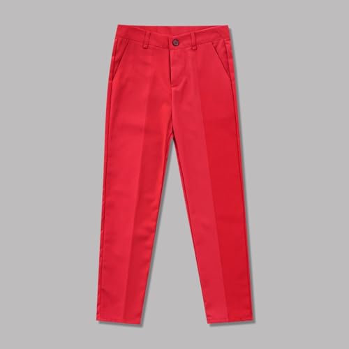 Boys Dress Pants Straight Leg Button Down Cotton Trouser Stretch Lounge School Uniform Golf Pant with Pockets 3-16Y2