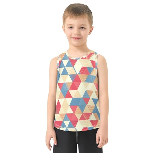 J JOYSAY Geometric Triangle Sketch Beige Boys Tank Top Sleeveless Muscle Shirts Quick Dry Kids T-Shirts 3-15T2