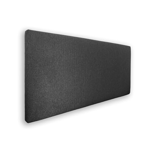 Silcar Home Cabecero de Cama 105 Tejido Negro Jep Estructura de Madera Tapizado en Polipiel Liso Diseño