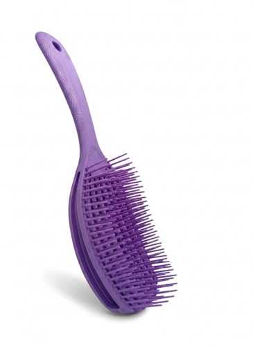 Image of Bold n Beautiful Premium TPEE Material Hair Detangler Comb for Wet & Dry Hairs | Flexible Soft Tip Scalp-Friendly Detangling Brush with Anti-Slip Ergonomic Handle (Purple)