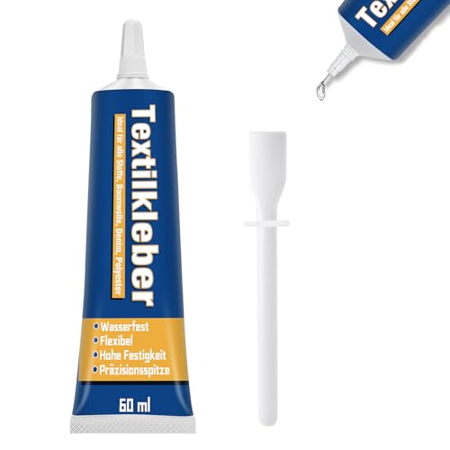 Textilkleber Transparenter Stoffkleber Waschmaschinenfest Permanenter Kleber für Stoffe Textilkleber Extra Stark für Alle Stoffe Baumwolle Denim Flanell Polyester