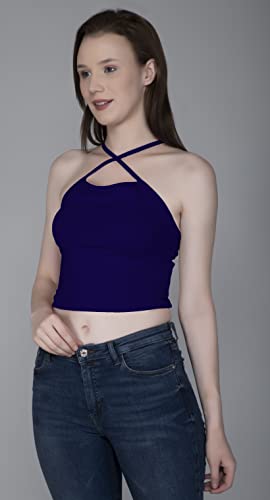 Image of A1698 Women's Basic Solid Crop Top for Women Stylish Western