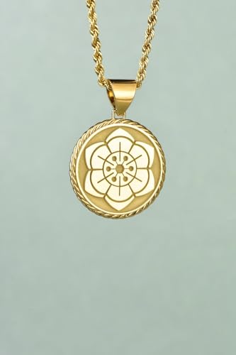 Collier fleur de lotus argent et or pour la méditation - 3