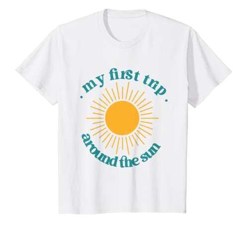 Enfant Kids My First Trip Around The Sun 1st Birthday Fille Garçon Boho T-Shirt