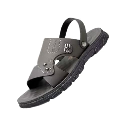 Premium Comfort Leather Cut Out Convertible Flip-back Outdoor Sandals Sildes Summer Slippers For Men Indoor Footwear