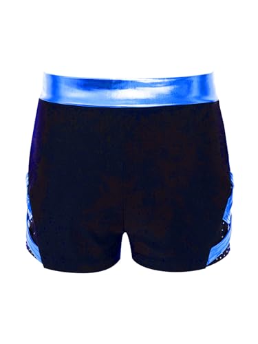 Kids Girls Glittery Dance Skating Shorts Metallic Bow Elastic Waistband Sides Crisscross Sports Bottoms4