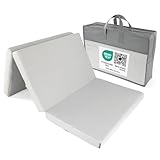 LaLoona Reisebettmatratze 60x120 cm/Höhe 5 cm – Matratze für Baby Reisebett mit abnehmbaren Bezug und Tasche, atmungsaktiv, waschbar, Oeko-TEX schadstoffgeprüft - Grau