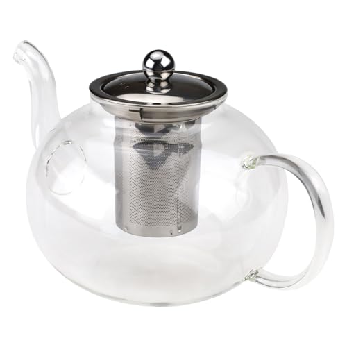 1200 ml grande Theiere en Verre Borosilicate avec Infuseur, theiere avec infuseur pour le thé en vrac, Cuisinière Résistant à la chaleur Pots à thé en...