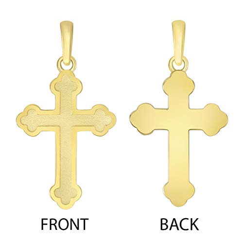 Jewelry America 14k Solid Yellow Gold Eastern Orthodox Cross Pendant2