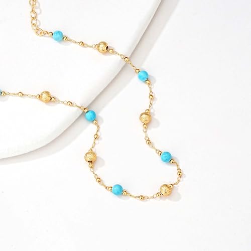 Image of MTMY Gold Anklets for Women 14K Gold Plated Tiny Bead Anklet Colorful Tassel Foot Chain Dainty Adjustable Cute Summer Beach Boho Anklets Jewelry Gift